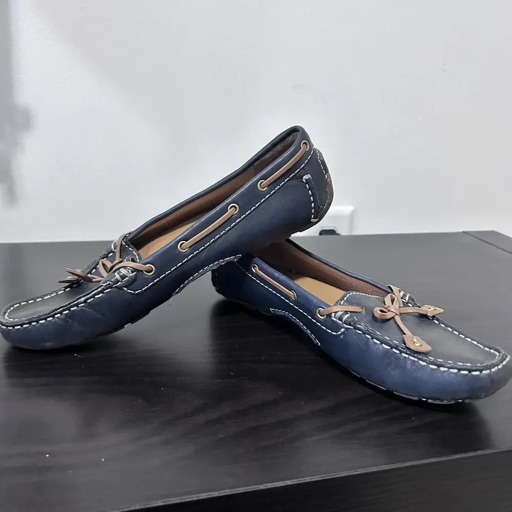 Clarks Artisan Dunhill Driving Moccasins Navy Blue Women's size 6‎